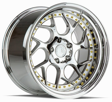 Aodhan DS01 Vacuum Chrome w/ Gold Rivets