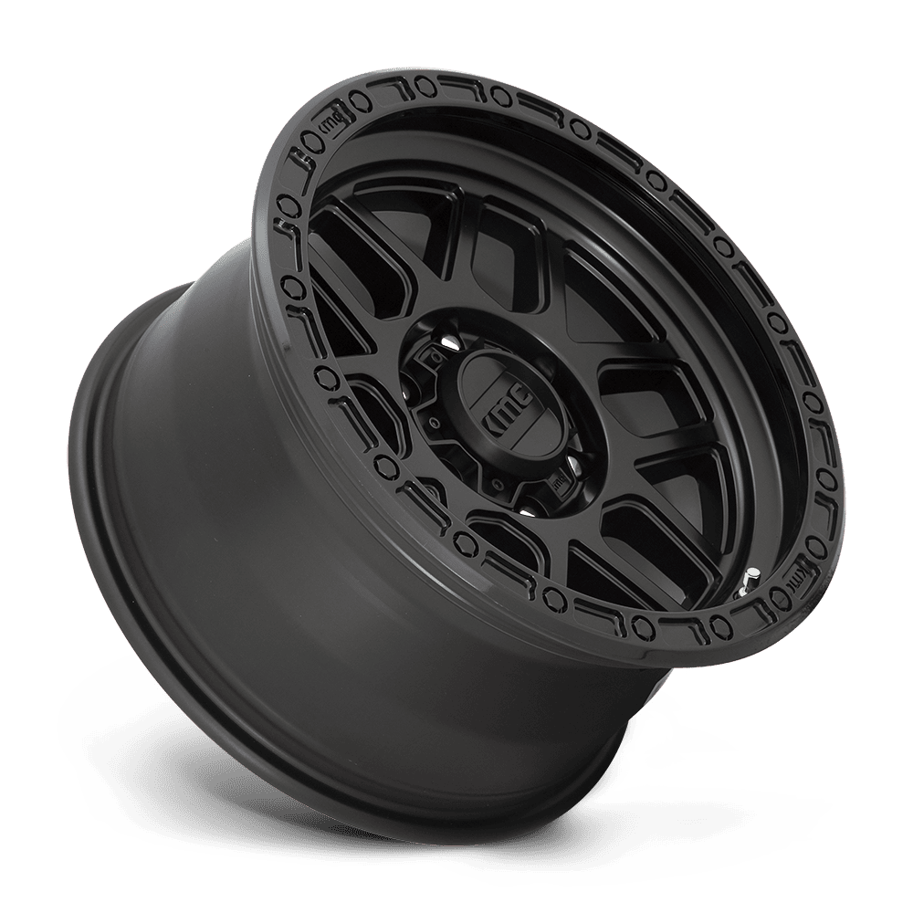 KMC KM544 Mesa Satin Black w/ Gloss Black Lip wheel - view 2