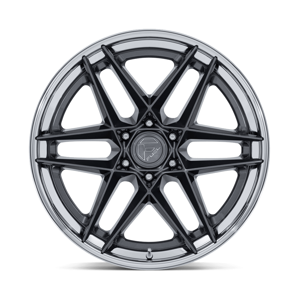Fuel Off-Road Flight Gloss Gunmetal w/ Chrome Lip wheel - view 3