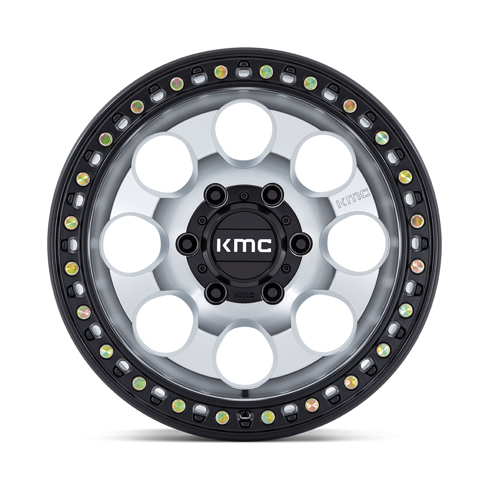 KMC KM550 Riot SBL Machined w/ Satin Black Lip wheel - view 3