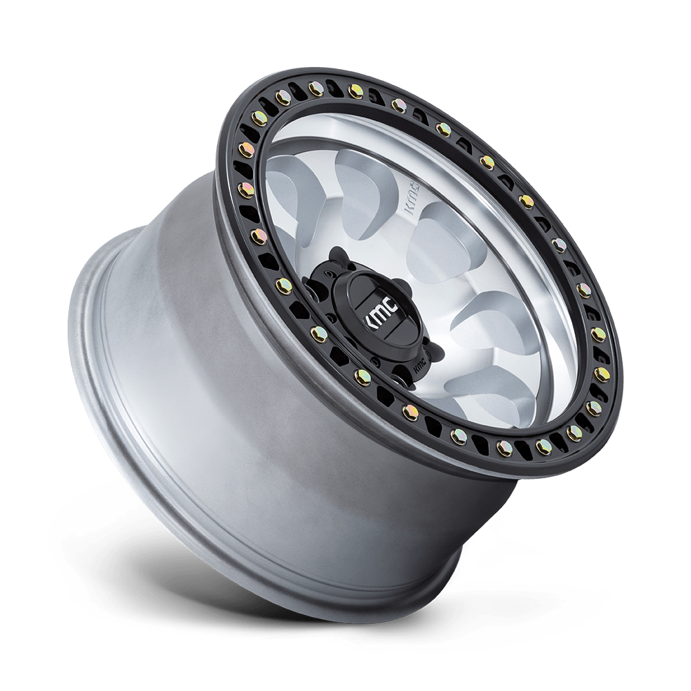 KMC KM550 Riot SBL Machined w/ Satin Black Lip wheel - view 2