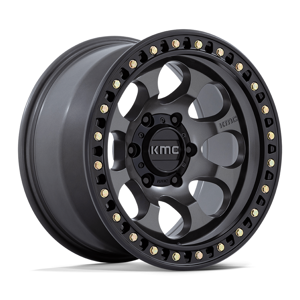 KMC KM550 Riot SBL Anthracite w/ Satin Black Lip wheel