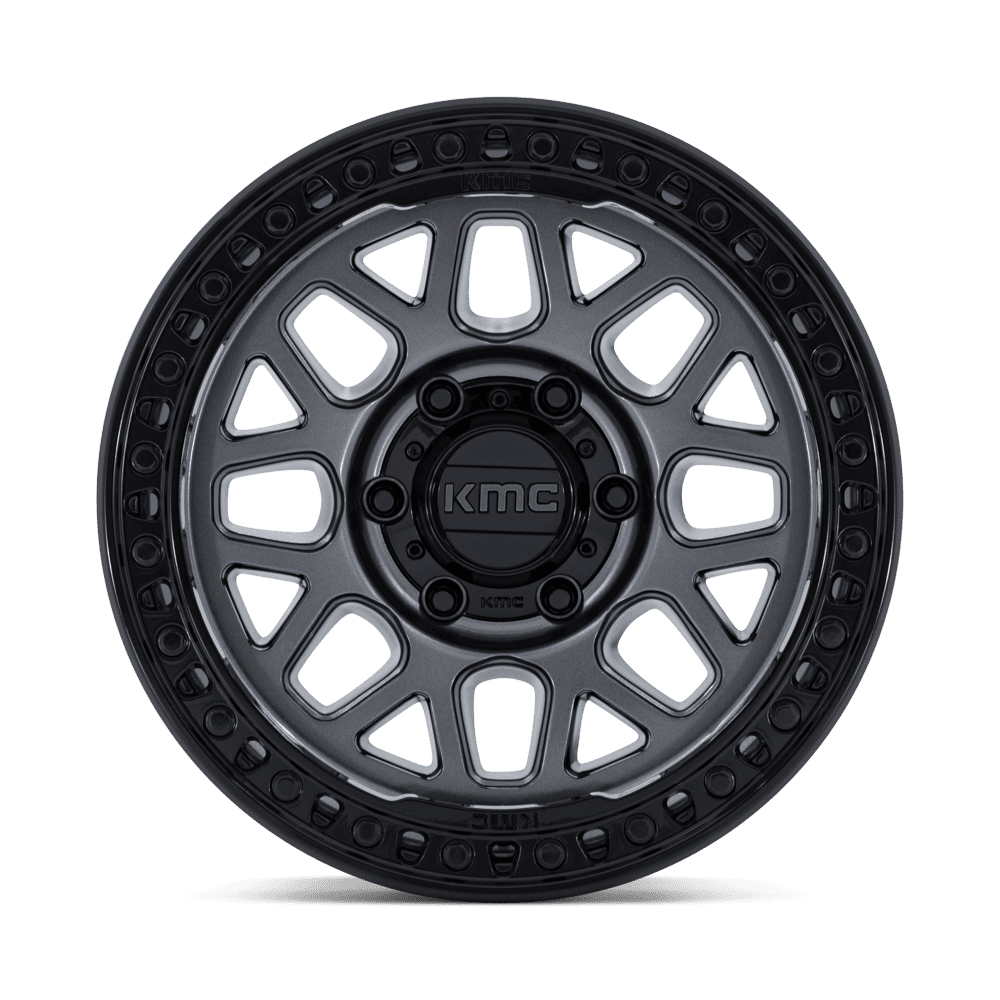 KMC KM549 GRS Gloss Gunmetal w/ Gloss Black Lip wheel - view 3