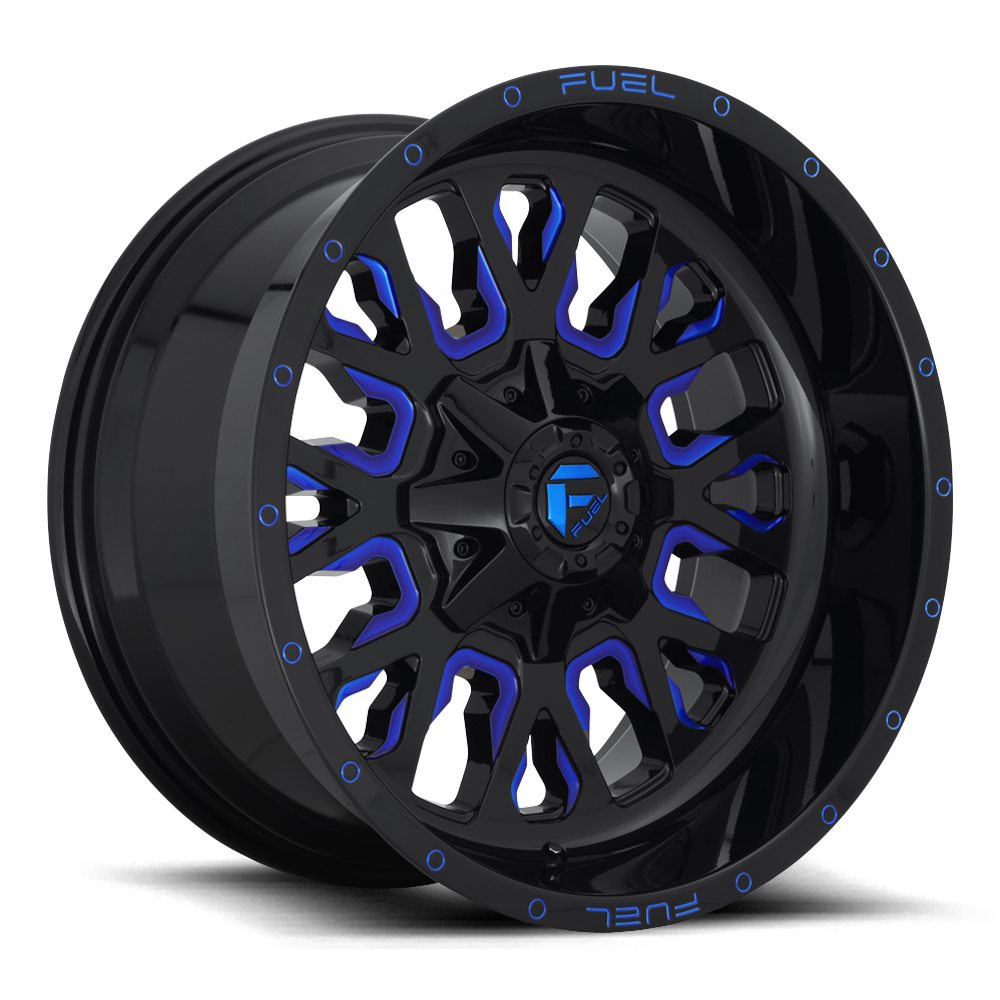 Fuel Off-Road Stroke Gloss Black w/ Blue Tinted Clear wheel