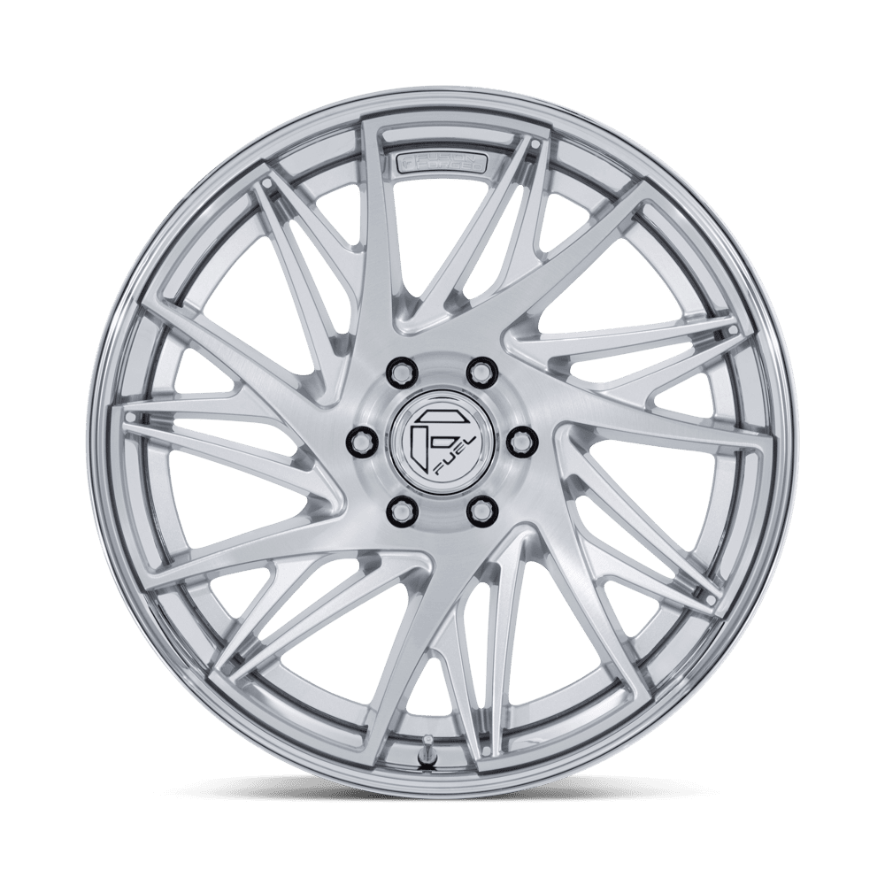 Fuel Off-Road Dynamo Gloss Silver Brushed w/ Chrome Lip wheel - view 3