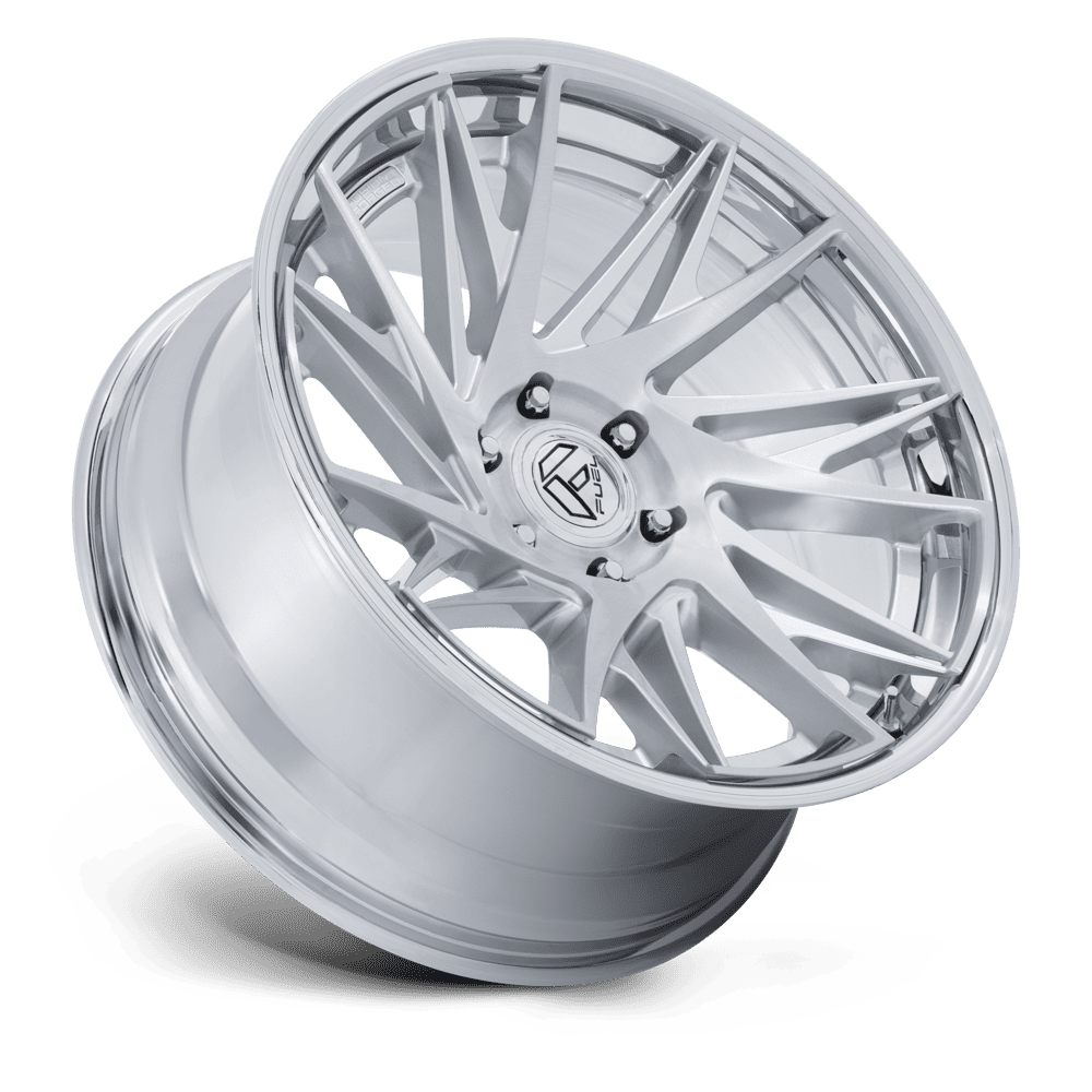 Fuel Off-Road Dynamo Gloss Silver Brushed w/ Chrome Lip wheel - view 2