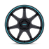 Rotiform BPU Gloss Black w/ Teal Stripe wheel - view 4