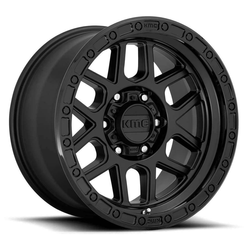 KMC KM544 Mesa Satin Black w/ Gloss Black Lip wheel