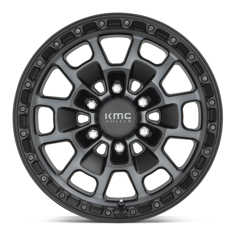 KMC KM718 Summit Satin Black w/ Gray Tint wheel - view 3