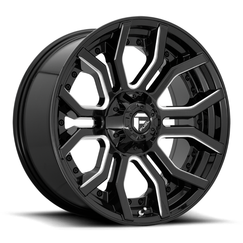 Fuel Off-Road Rage Gloss Black Milled wheel