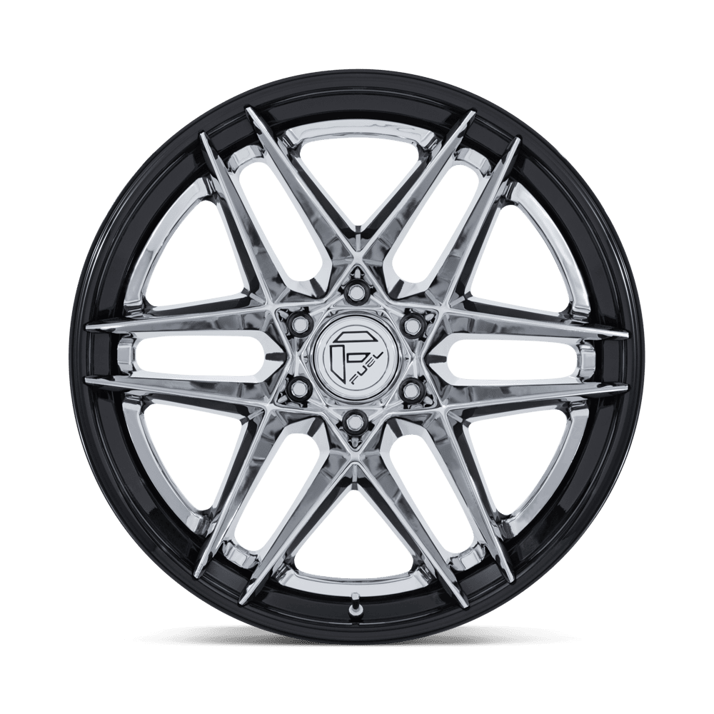 Fuel Off-Road Flight Chrome w/ Gloss Black Lip wheel - view 3