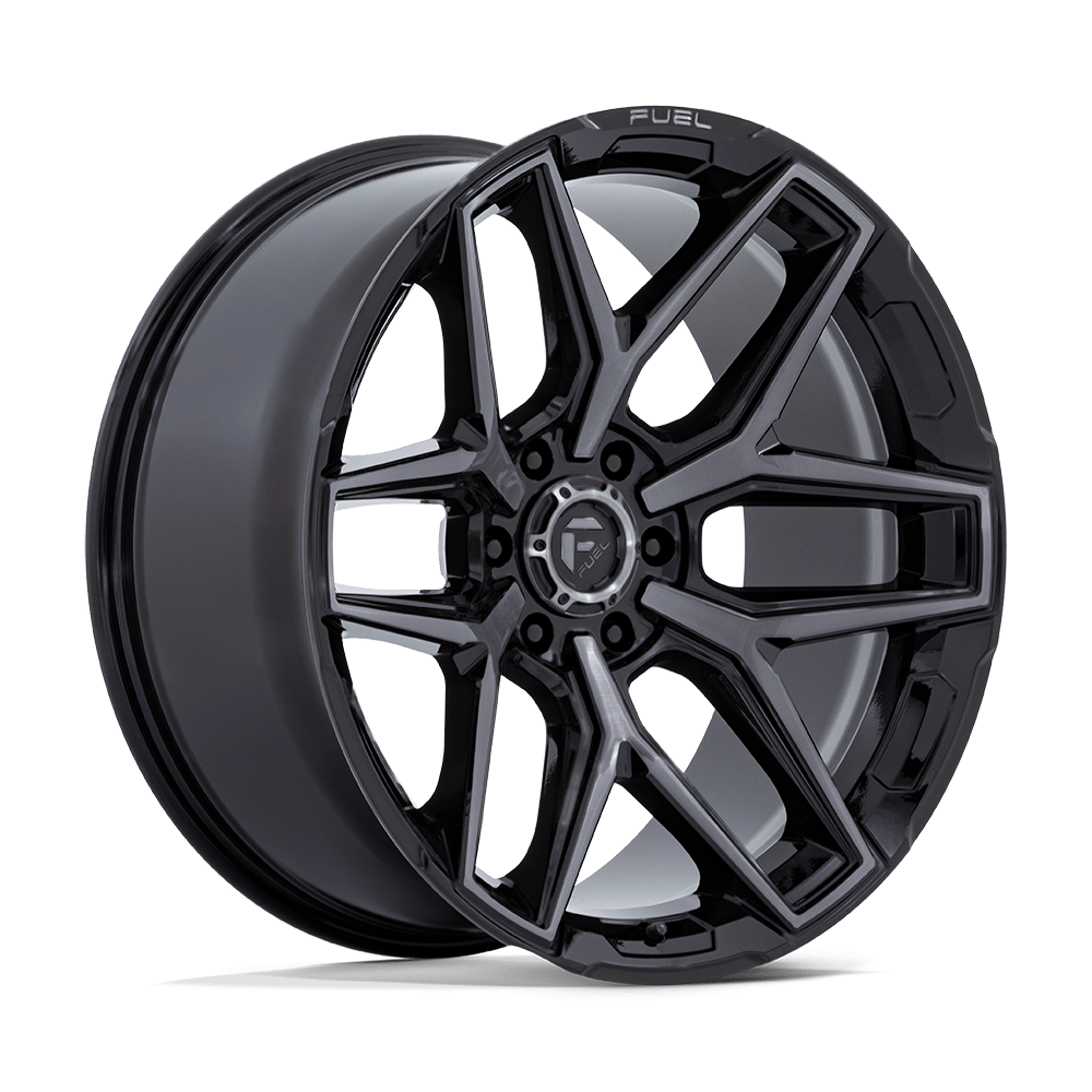 Fuel Off-Road Flux Gloss Black Brushed Face w/ Gray Double Dark Tint wheel