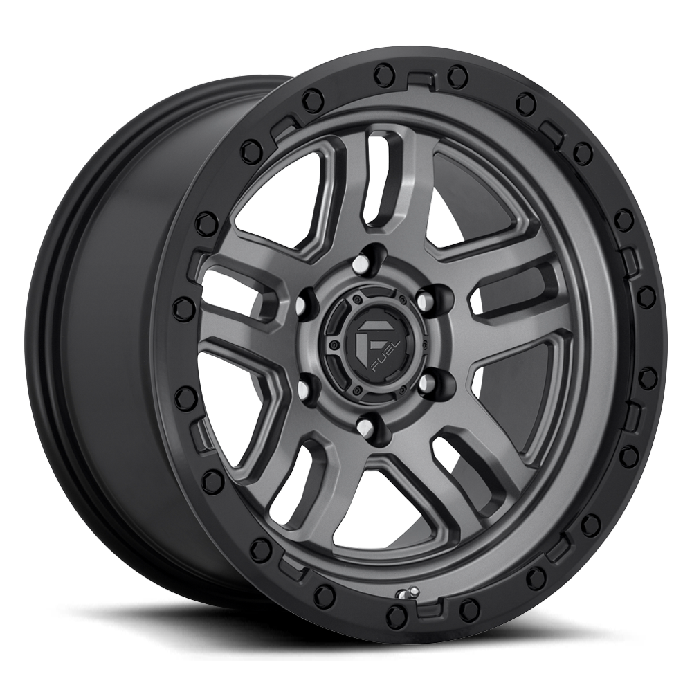 Fuel Off-Road Ammo Matte Gunmetal w/ Black Bead Ring wheel