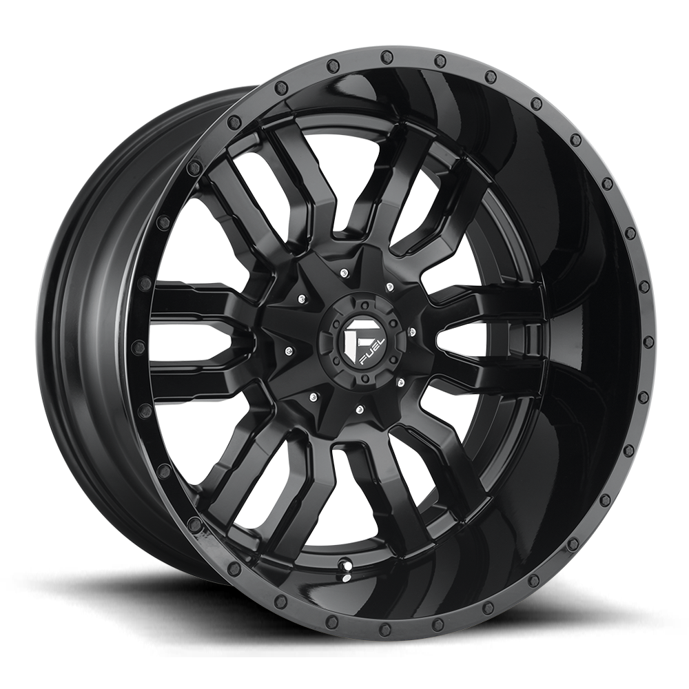 Fuel Off-Road Sledge Matte Black w/ Gloss Black Lip wheel