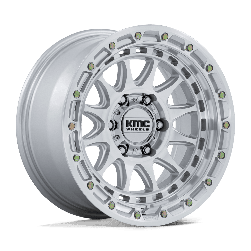 KMC KM556 Crux Gloss Silver w/ Machined Face wheel