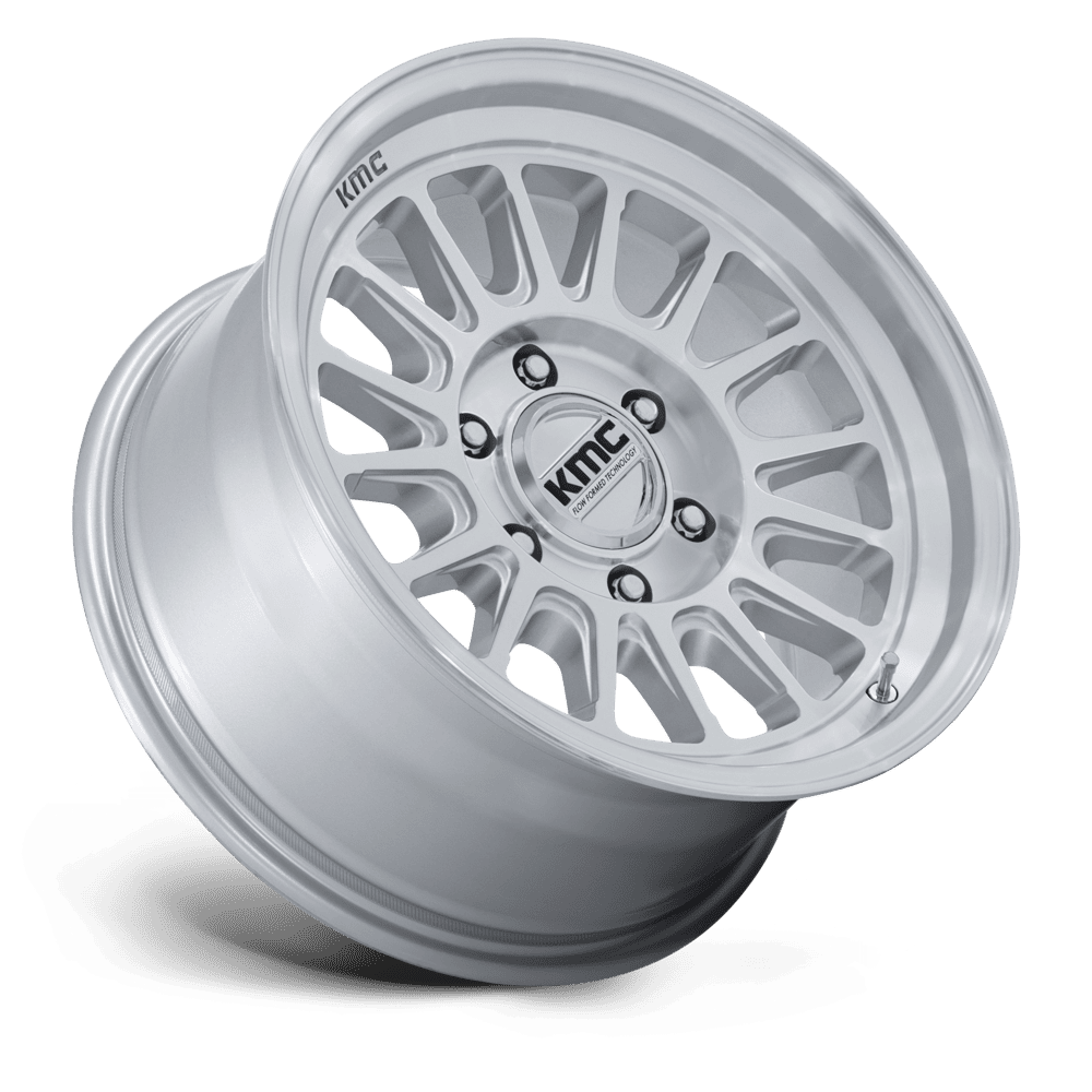 KMC KM733 Impact FFT Gloss Silver w/ Machined Face wheel - view 2