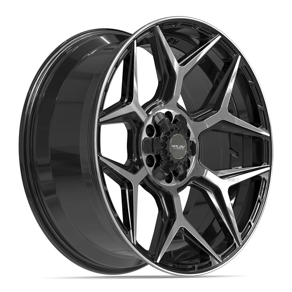4Play 4P06 Brushed Black wheel angled view