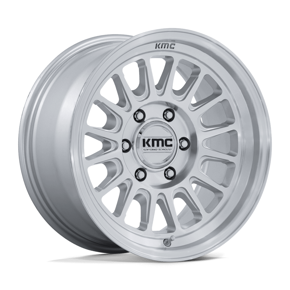 KMC KM733 Impact FFT Gloss Silver w/ Machined Face wheel