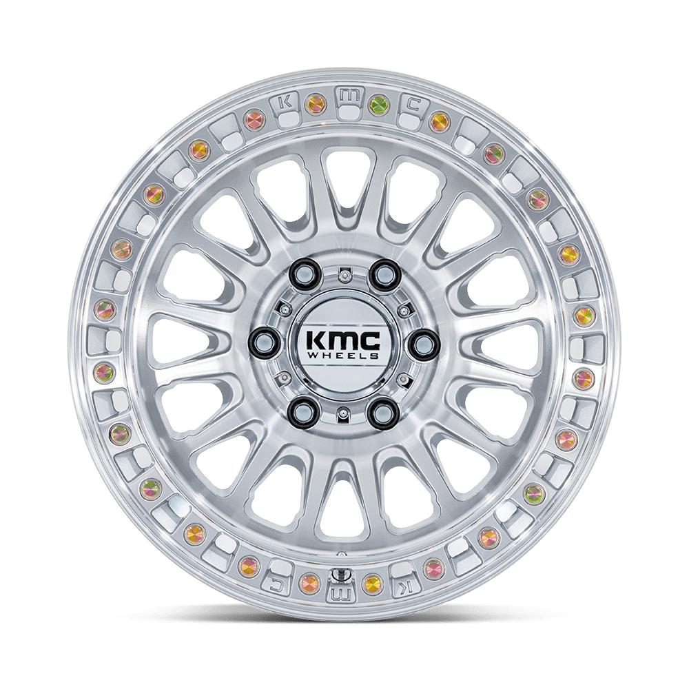 KMC KM552 IMS Gloss Silver w/ Machined Face wheel - view 3