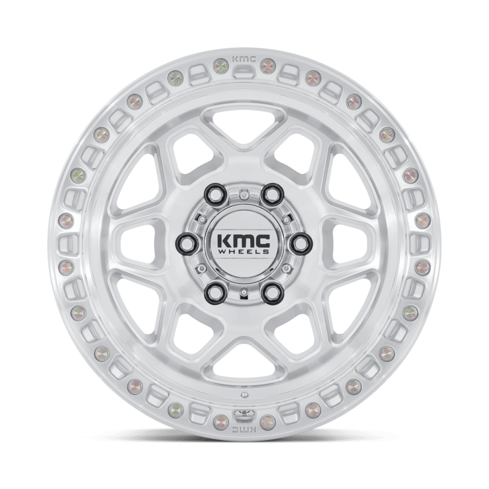KMC KM553 Torx Gloss Silver w/ Machined Face wheel - view 3