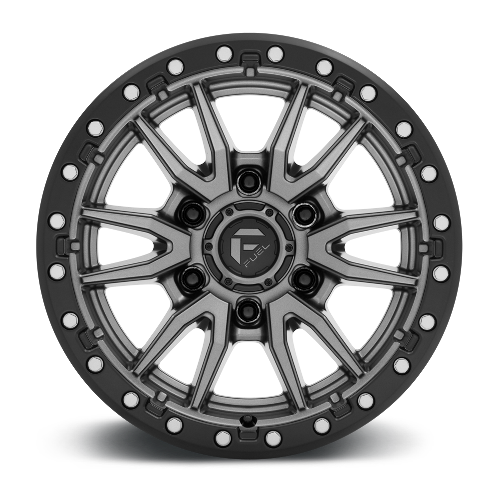 Fuel Off-Road Rebel Matte Gunmetal w/ Black Bead Ring wheel - view 3