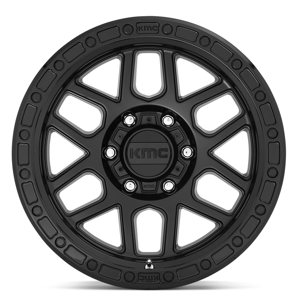 KMC KM544 Mesa Satin Black w/ Gloss Black Lip wheel - view 3