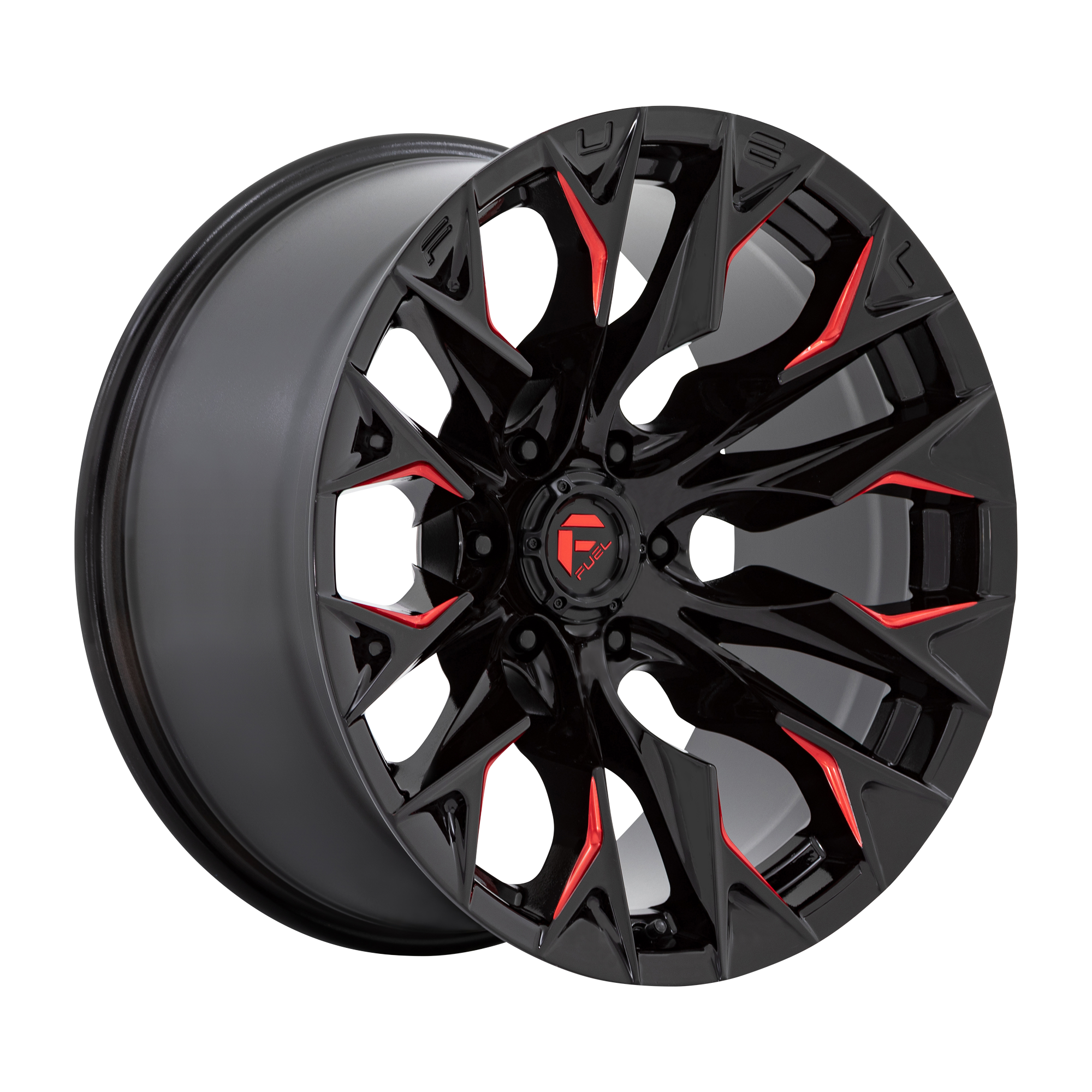 Fuel Off-Road Flame Gloss Black Milled w/ Candy Red wheel