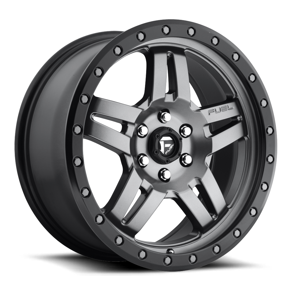 Fuel Off-Road Anza Matte Gunmetal w/ Black Bead Ring wheel