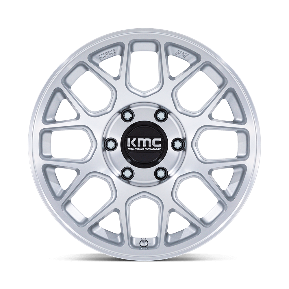 KMC KM730 Hatchet Gloss Silver w/ Machined Face wheel - view 3