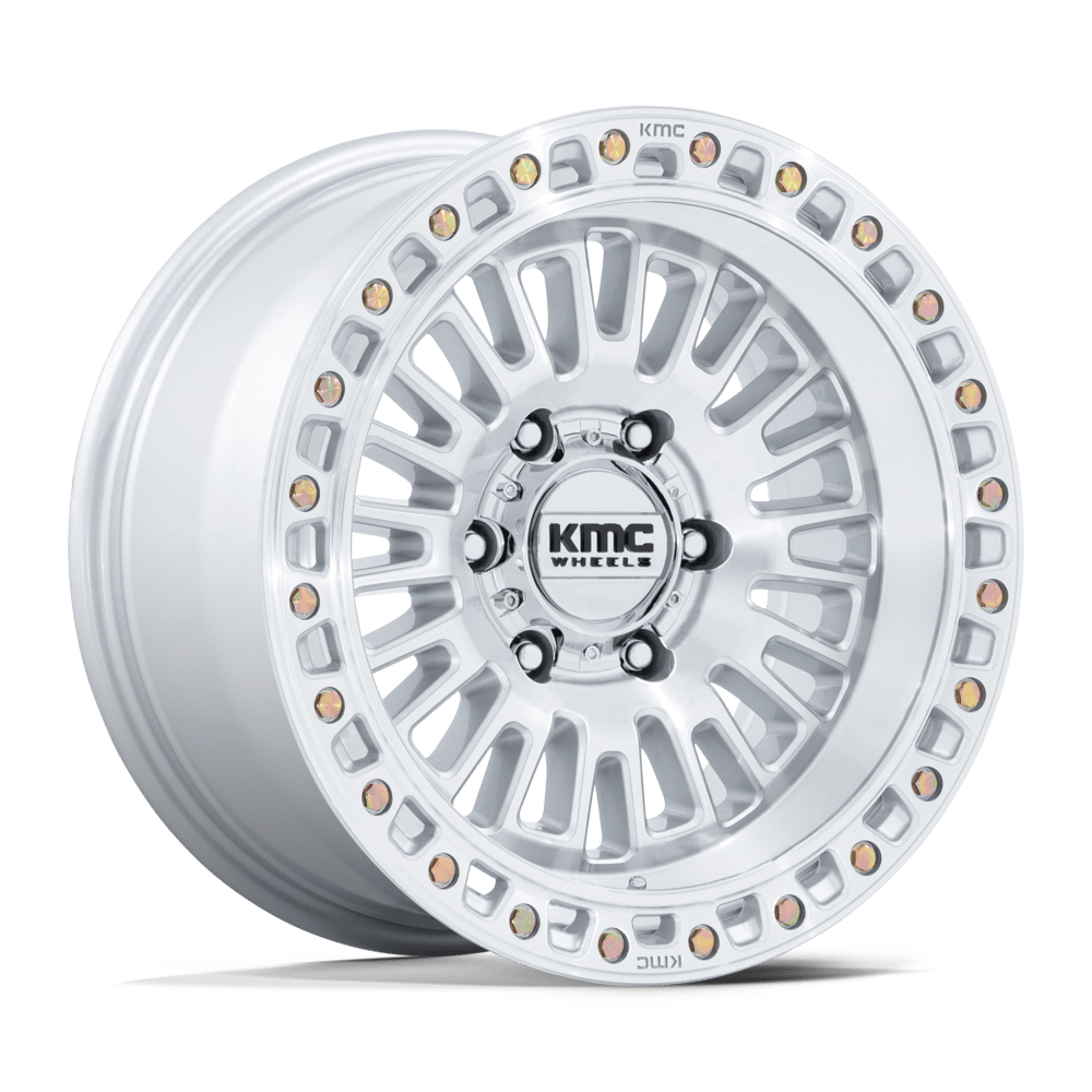 KMC KM554 Aztec Gloss Silver w/ Machined Face wheel