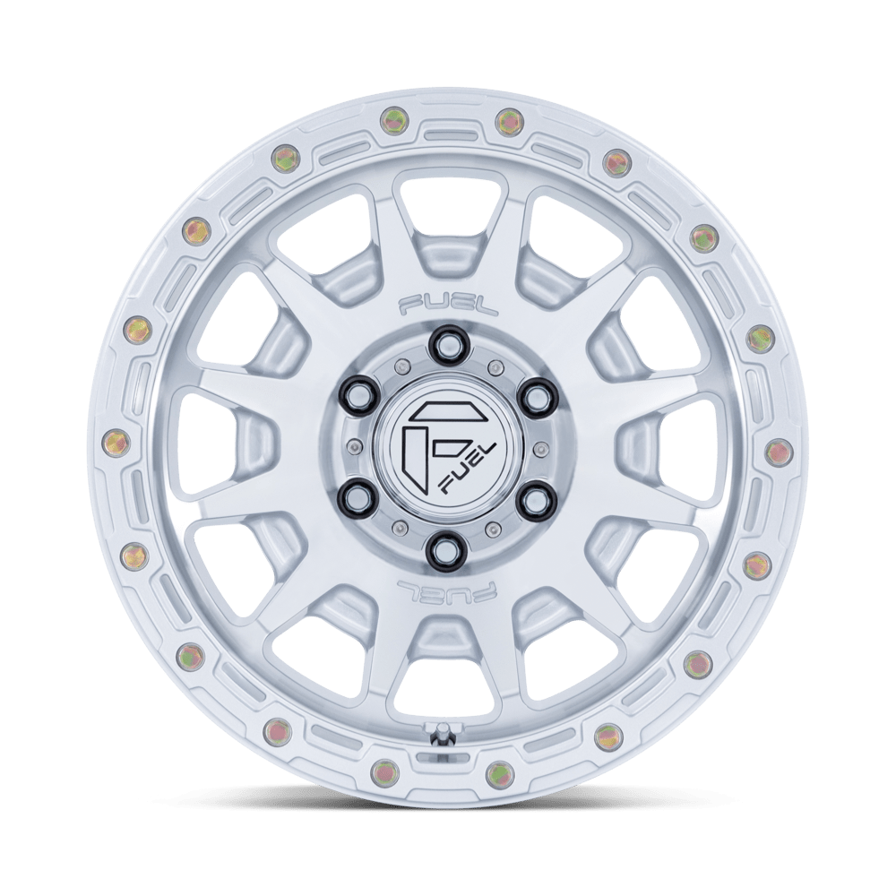 Fuel Off-Road Fortress Gloss Silver w/ Machined Face wheel - view 3