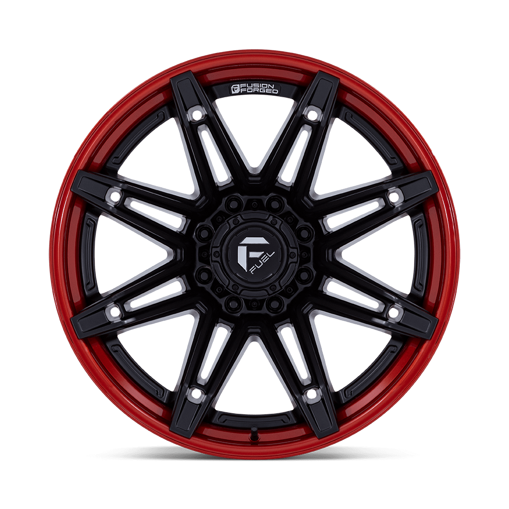 Fuel Off-Road Brawl Matte Black w/ Candy Red Lip wheel - view 3