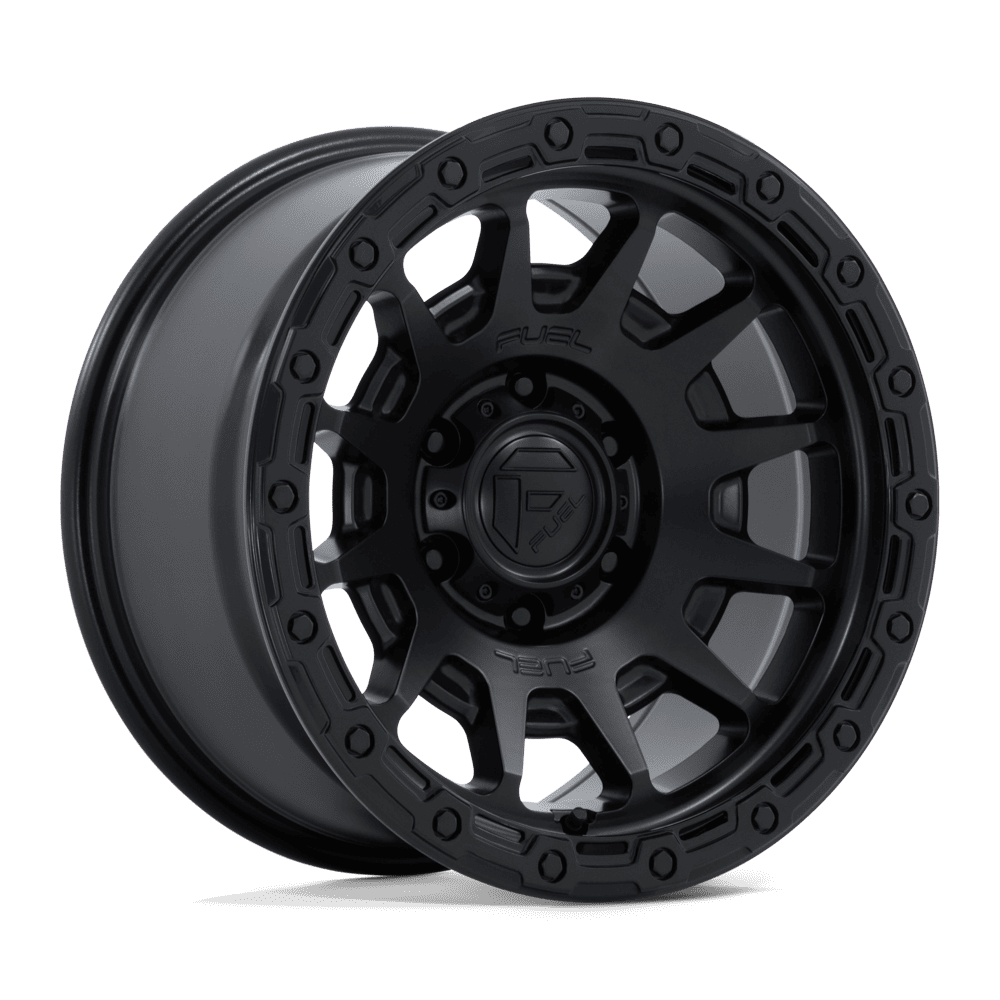 Fuel Off-Road Fortress Matte Black w/ Gloss Black Lip wheel