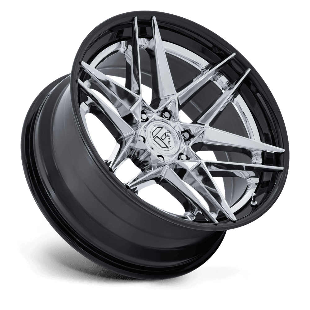 Fuel Off-Road Flight Chrome w/ Gloss Black Lip wheel - view 2