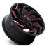 Fuel Off-Road Reaction Gloss Black Milled w/ Red Tint wheel - view 2