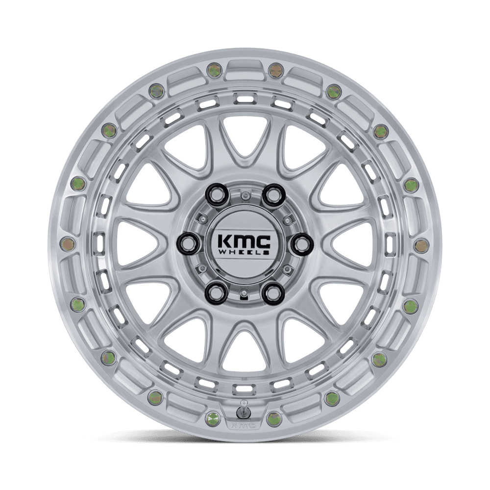 KMC KM556 Crux Gloss Silver w/ Machined Face wheel - view 3