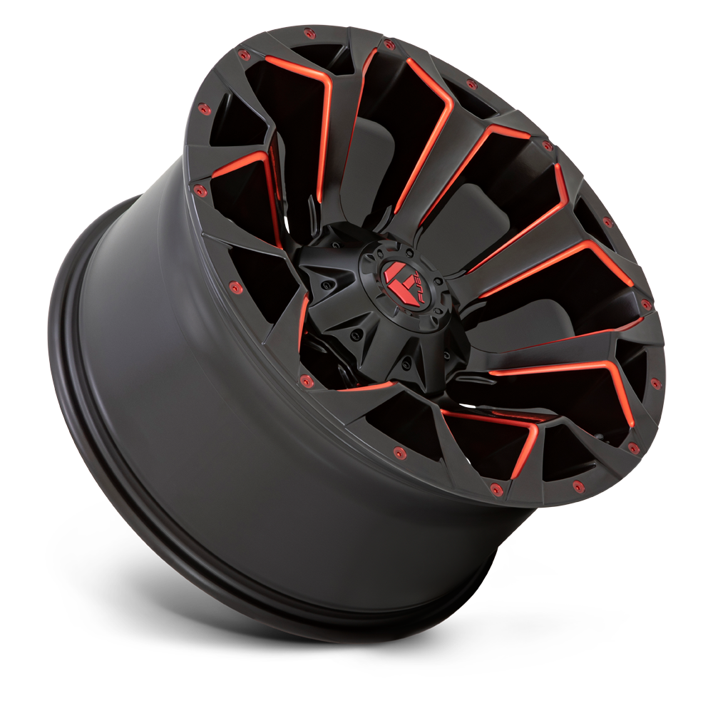 Fuel Off-Road Assault Matte Black Red Milled wheel - view 2