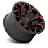 Fuel Off-Road Assault Matte Black Red Milled wheel - view 2
