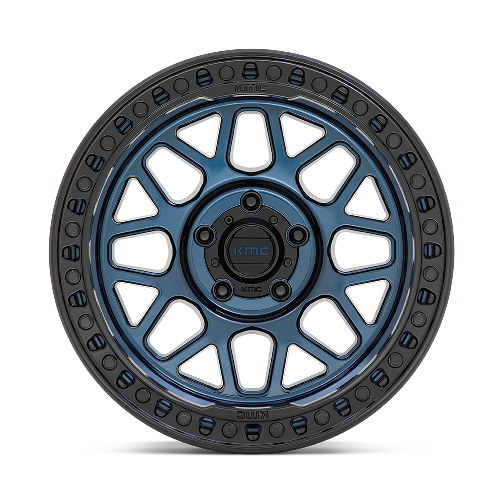 KMC KM549 GRS Midnight Blue w/ Gloss Black Lip wheel - view 3