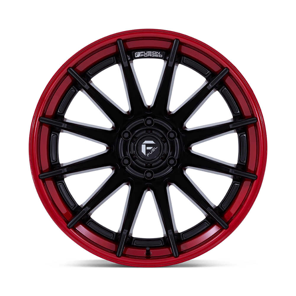 Fuel Off-Road Burn Matte Black w/ Candy Red Lip wheel - view 3