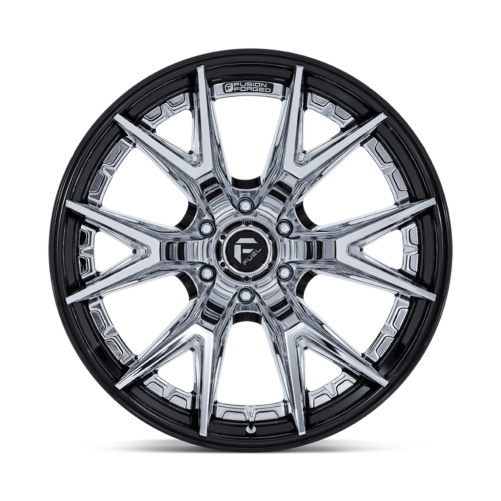 Fuel Off-Road Catalyst Chrome w/ Gloss Black Lip wheel - view 3