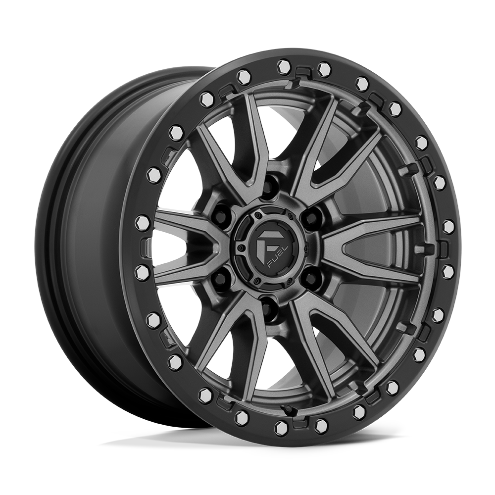 Fuel Off-Road Rebel Matte Gunmetal w/ Black Bead Ring wheel