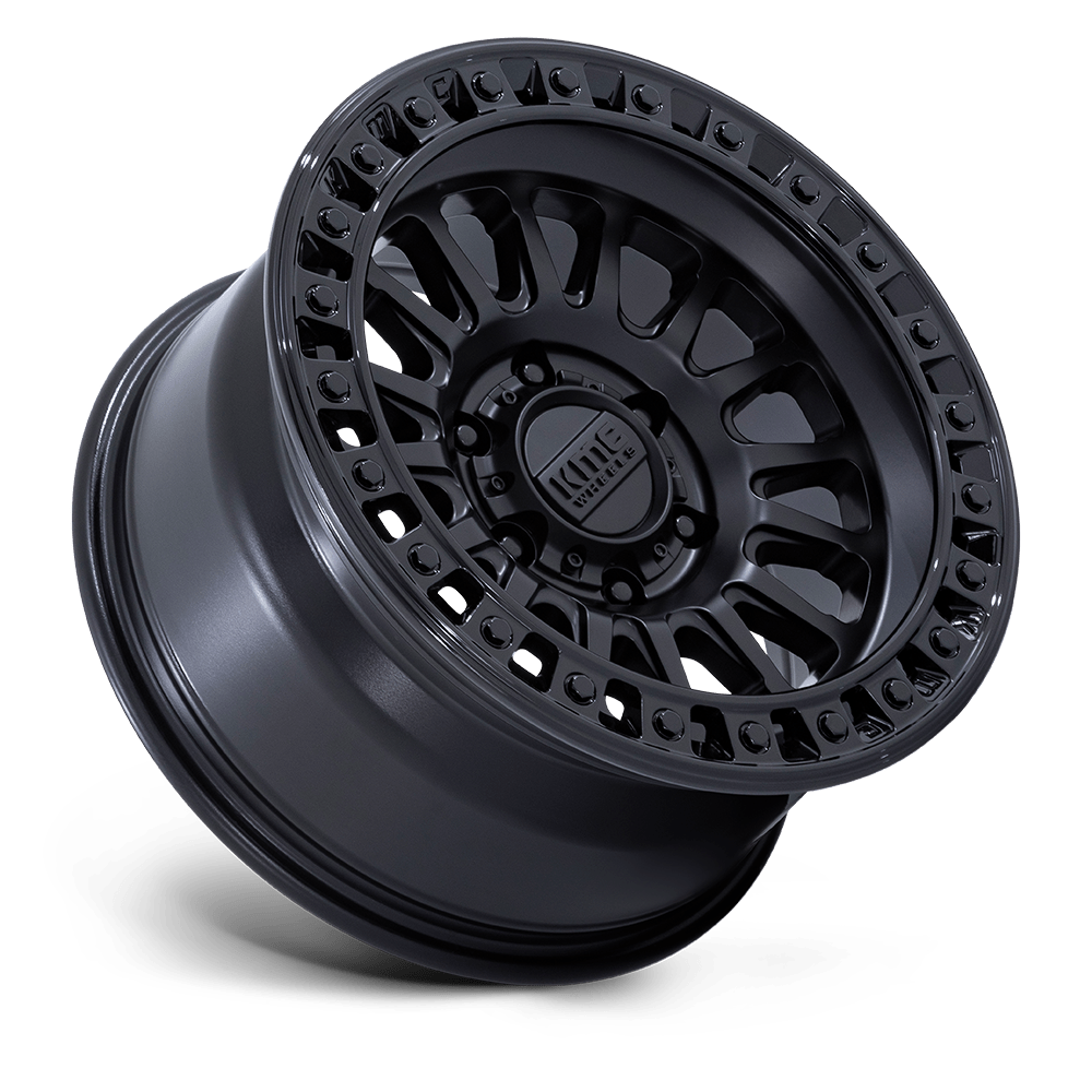 KMC KM552 IMS Matte Black w/ Gloss Black Lip wheel - view 2