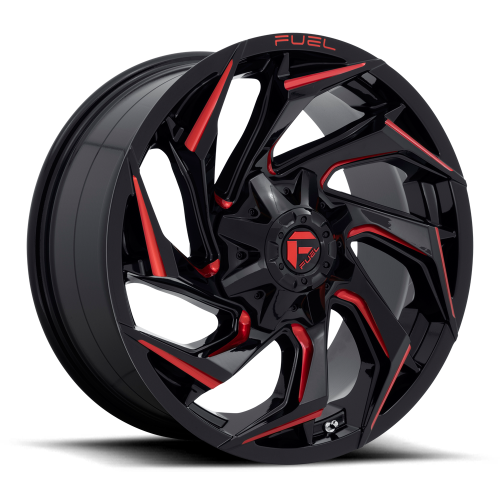 Fuel Off-Road Reaction Gloss Black Milled w/ Red Tint wheel