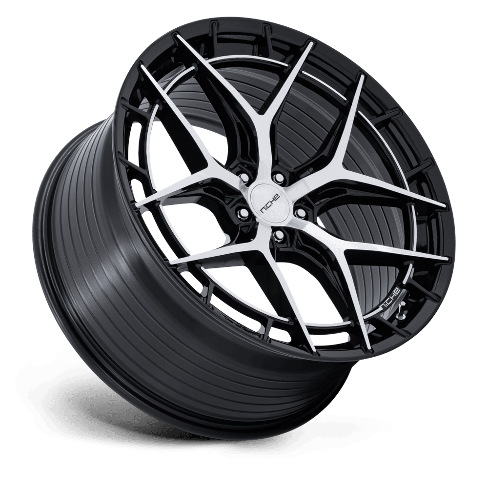 Niche Riviera Gloss Black w/ Machined Face wheel - view 2
