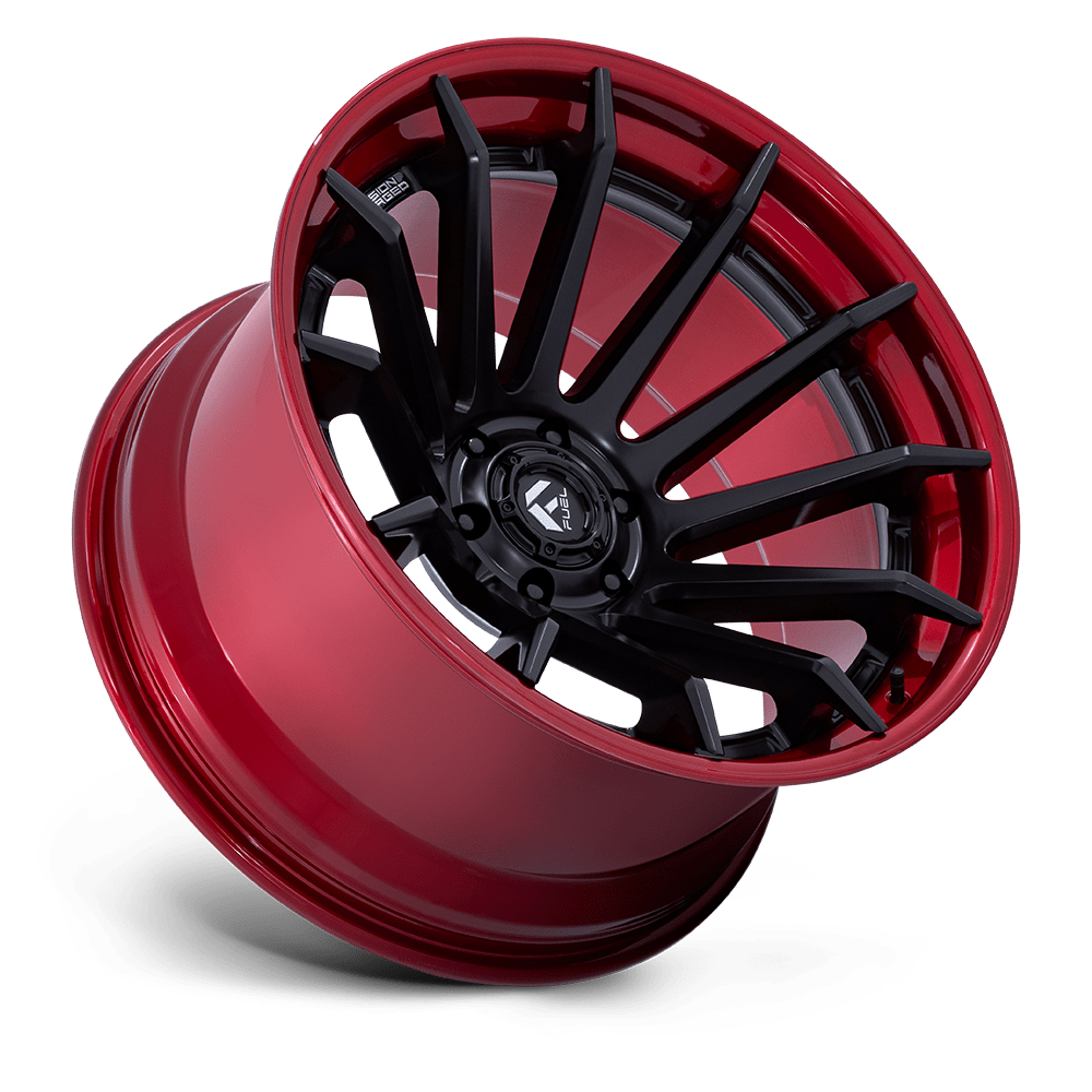 Fuel Off-Road Burn Matte Black w/ Candy Red Lip wheel - view 2