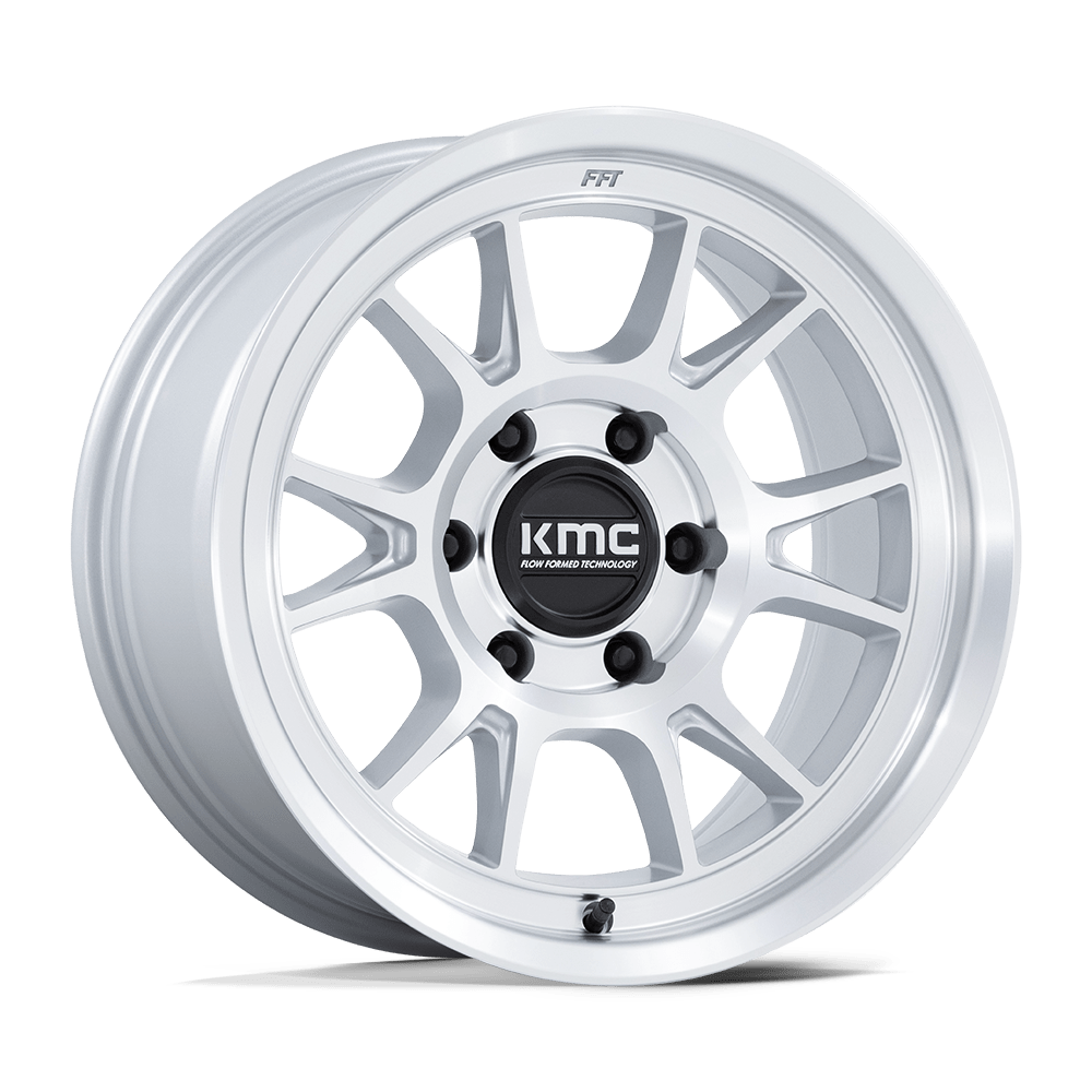 KMC KM729 Range Gloss Silver w/ Machined Face wheel