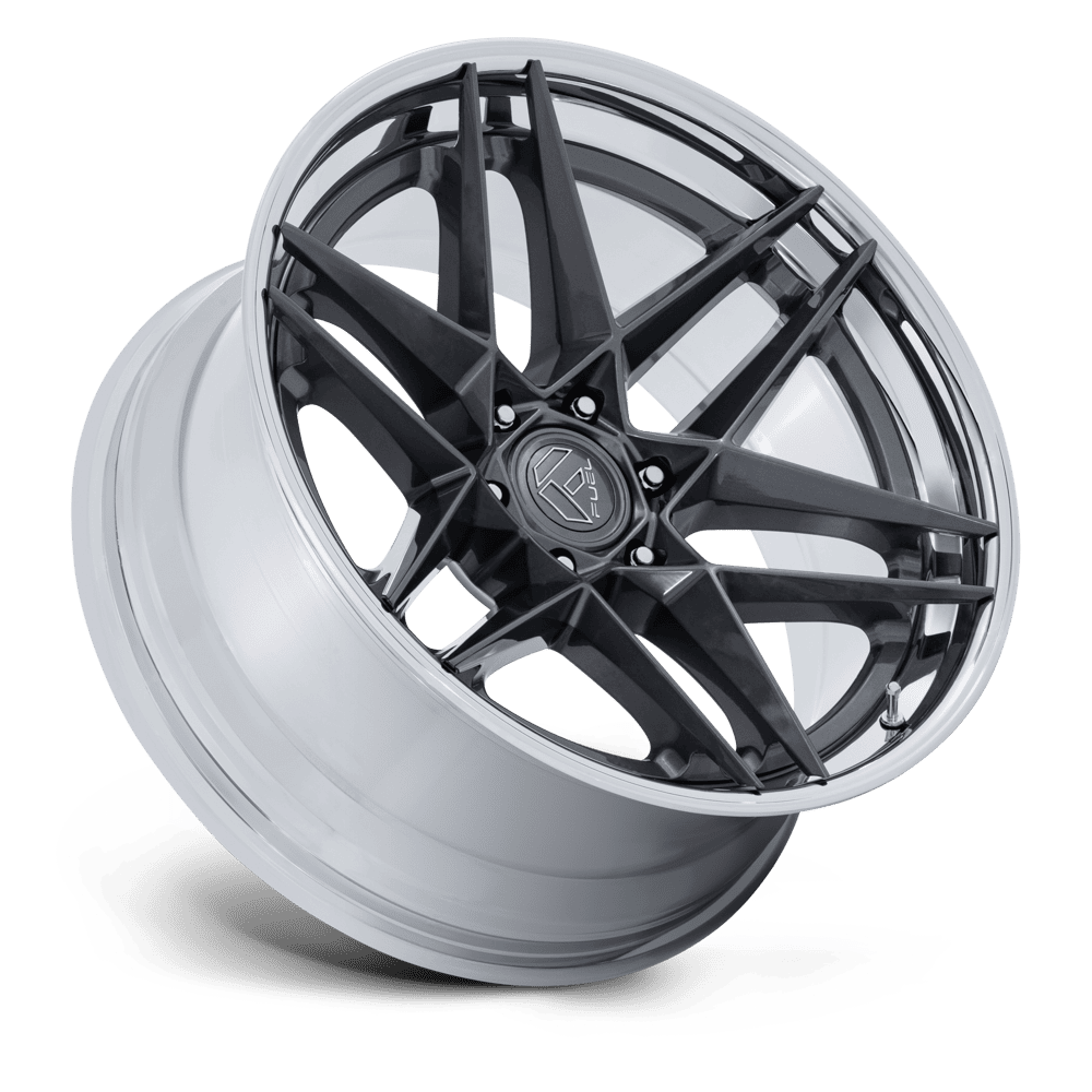 Fuel Off-Road Flight Gloss Gunmetal w/ Chrome Lip wheel - view 2