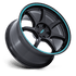 Rotiform BPU Gloss Black w/ Teal Stripe wheel - view 2