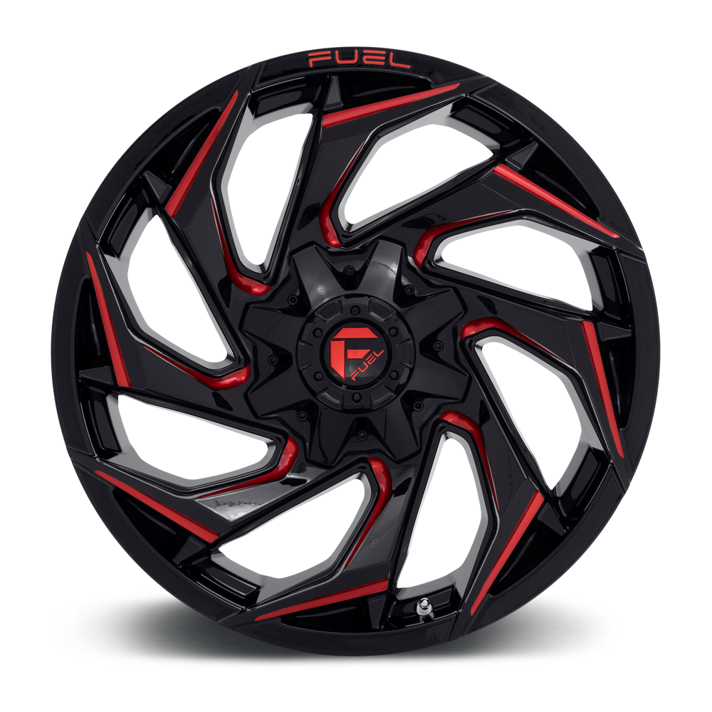 Fuel Off-Road Reaction Gloss Black Milled w/ Red Tint wheel - view 3